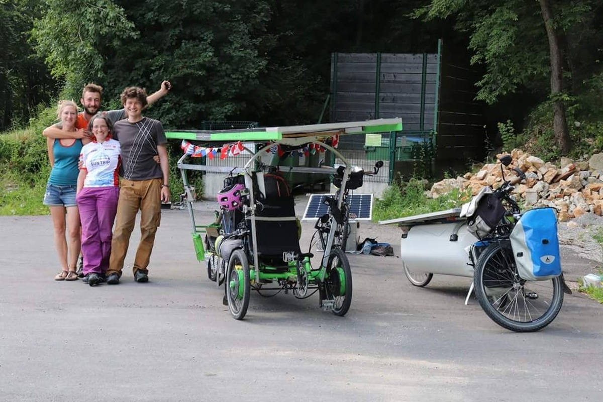 This french couple was on their own solar bicycle journey completely apart form the Suntrip. We knew they were in the area but we bumped into each other quite by chance. They were doing things at a more relaxed pace of course.